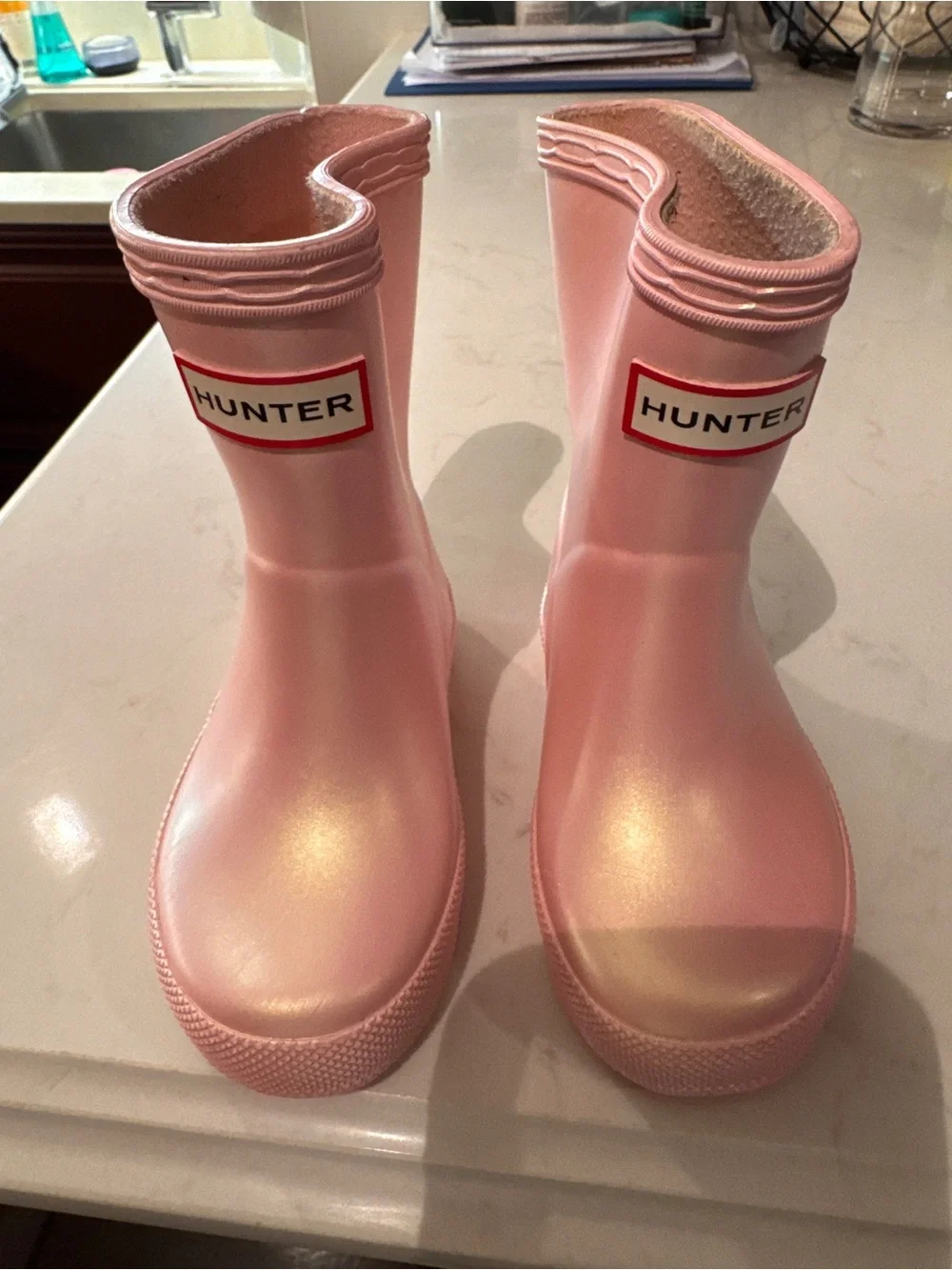 Hunter Kids' Light Pink Waterproof Rain Boots